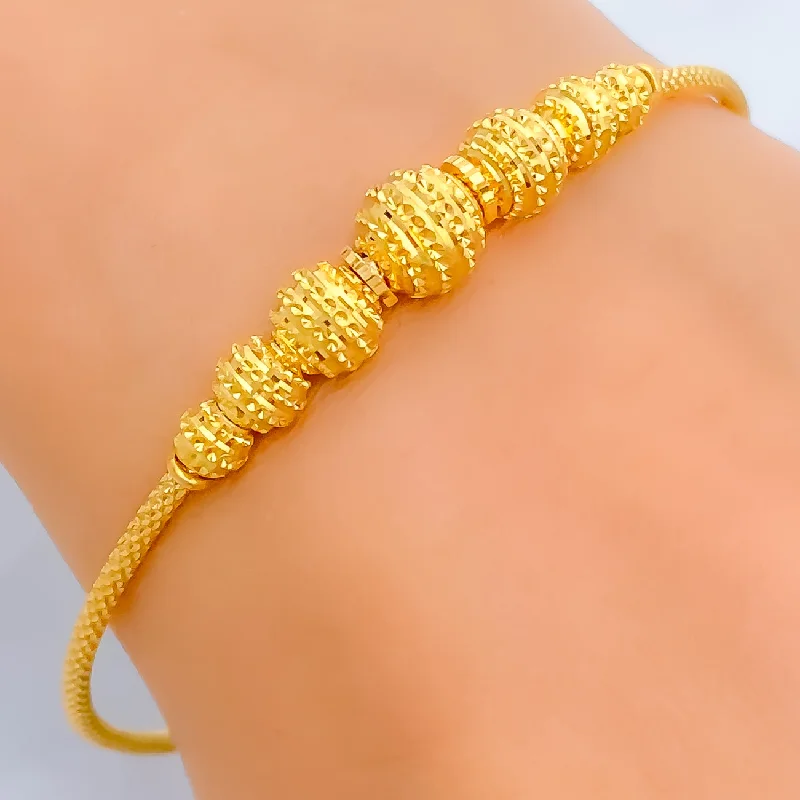 Stretch bangles for women -Bold Chic 22k Gold Bangle Bracelet