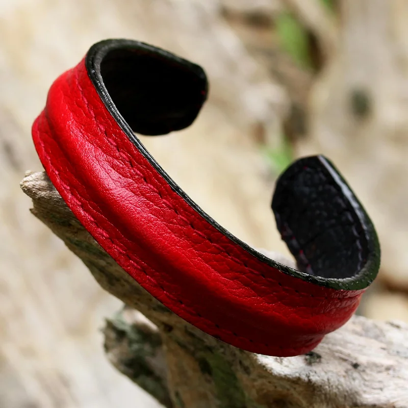 Friendship bracelets for women -Simply Red Leather Bracelet