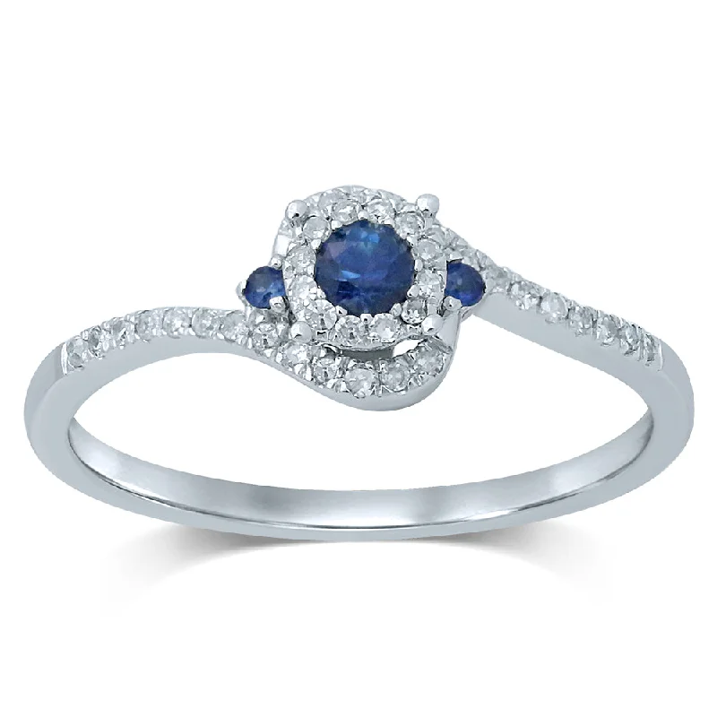 Unique gemstone engagement rings for women -14K  0.11CT  SAP  Diamond RING