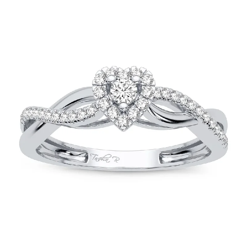 Engagement rings with infinity design for women -10K 0.20CT Diamond Ring