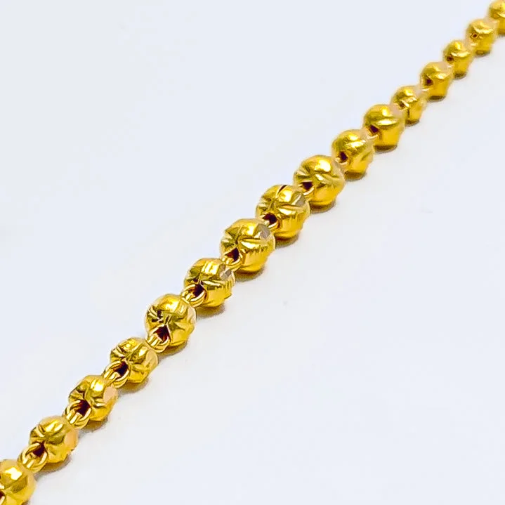 Unique bangles for women -Dainty Beaded 22k Gold Baby Bracelet