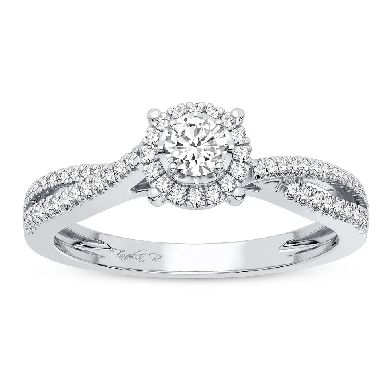 Engagement rings with round diamonds for women -14K 0.25CT Diamond Ring