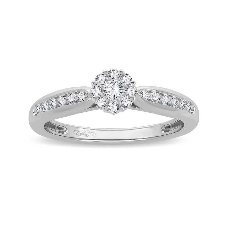 Engagement rings with diamond accents for women -14k 0.25CT Diamond RING