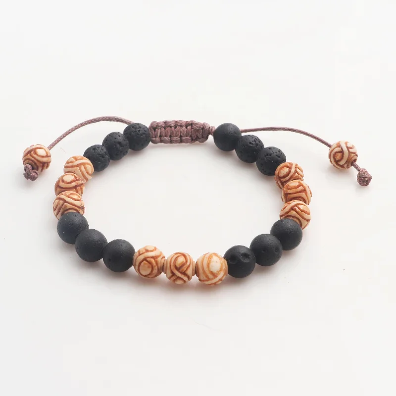 Stretch bangles for women -Chakra Unity Balinese Chakra Lava Stone Beaded Unity Bracelet