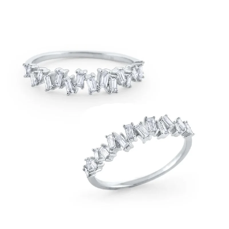 Modern twist engagement rings for women -Scattered Diamond Mosaic Ring Set in 14 Kt. Gold