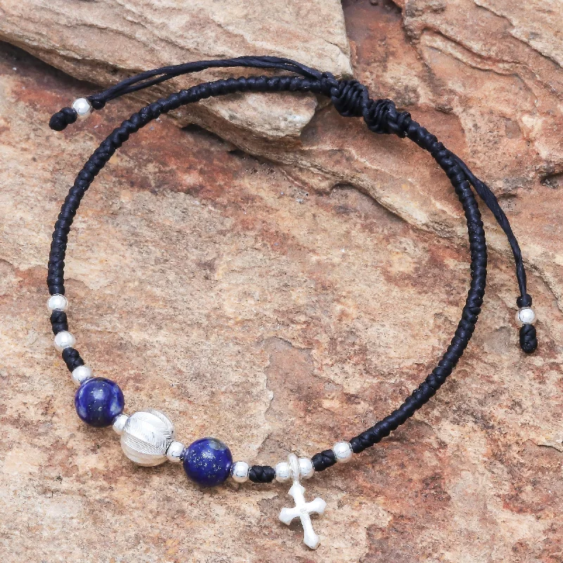 Pearl bracelets for women -Joyful Faith Lapis Lazuli Beaded Bracelet from Thafiland