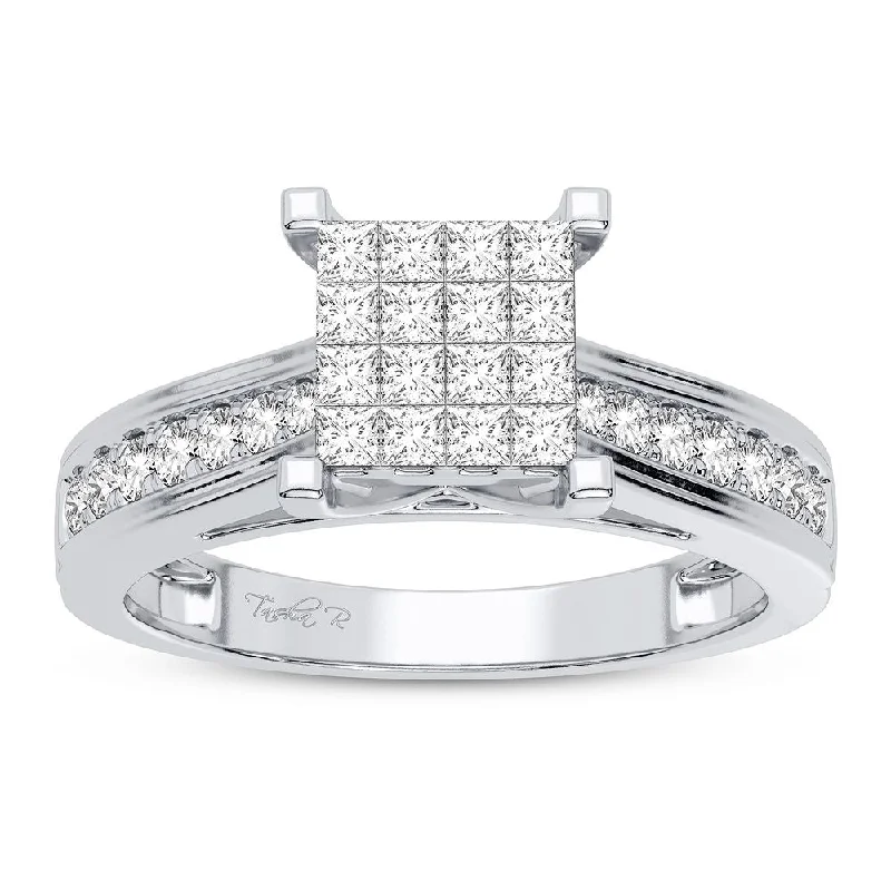 Vintage engagement rings for women -10K 0.42CT Diamond Ring