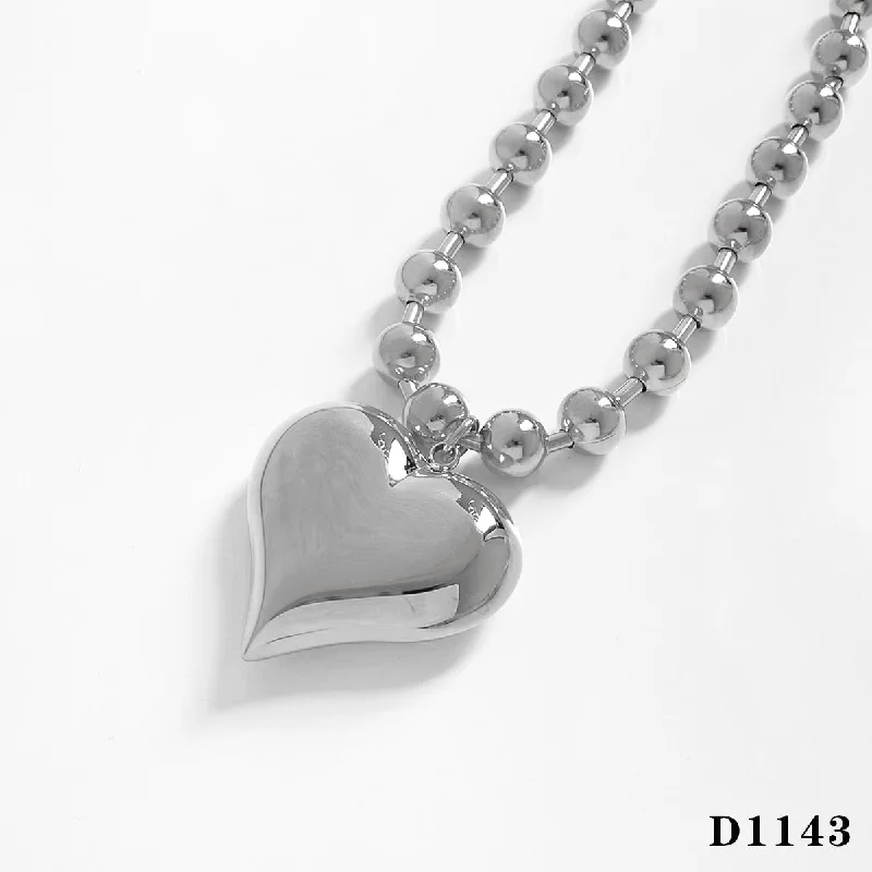 Silver Necklace Heart D1143