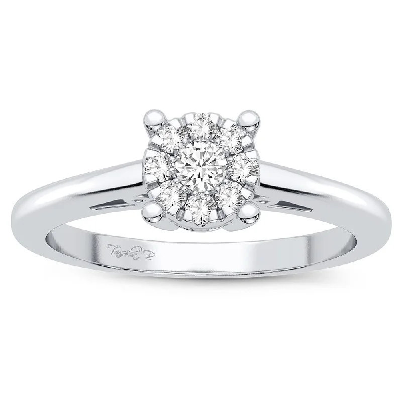 Engagement rings with oval diamonds for women -10K 0.10CT Diamond Ring