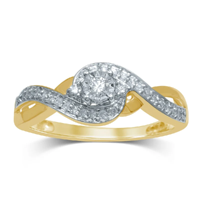 Simple engagement rings for women -14K 0.25 CT  Diamond  RING