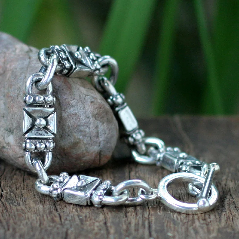 Wrap bracelets for women -Lock and Key Sterling Silver Bracelet