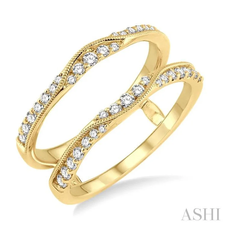 Modern twist engagement rings for women -1/2 Ctw Round Cut Diamond Insert Ring in 14K Yellow Gold