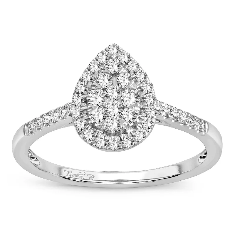 Engagement rings with rose diamonds for women -14K 0.33CT Diamond ring