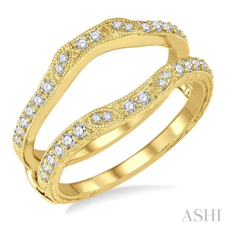 Antique engagement rings for women -1/3 Ctw Round Diamond Insert Ring in 14K Yellow Gold