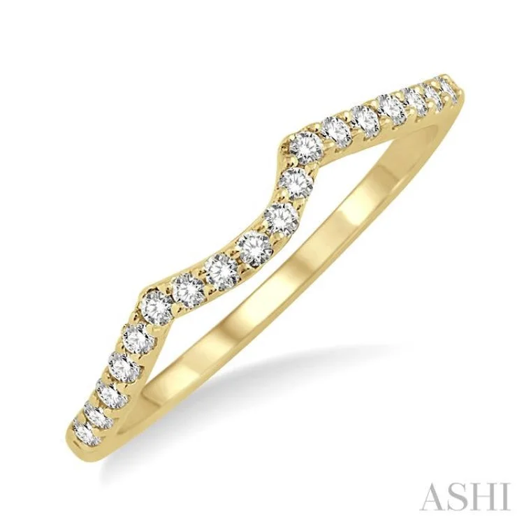 Engagement rings with modern sophistication for women -1/5 ctw Round Cut Diamond Wedding Band in 14K Yellow Gold