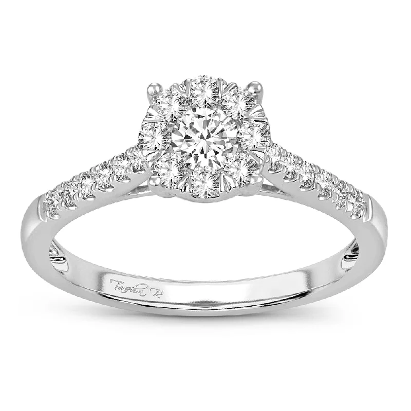 Custom-made engagement rings for women -14K 0.50CT Diamond ring