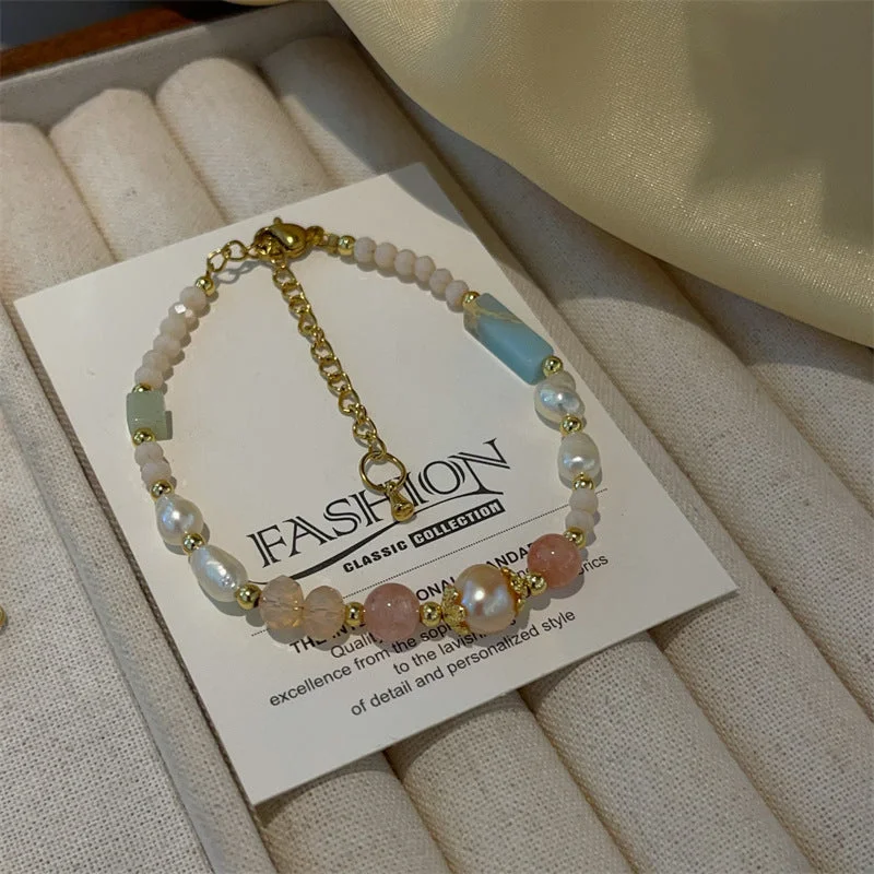 X218 Natural Shoushan Stone Pearl Bracelet