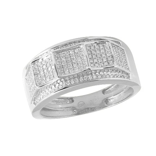 Engagement rings with tension setting for women -10KW 0.45CTW DIAMOND MENS RING