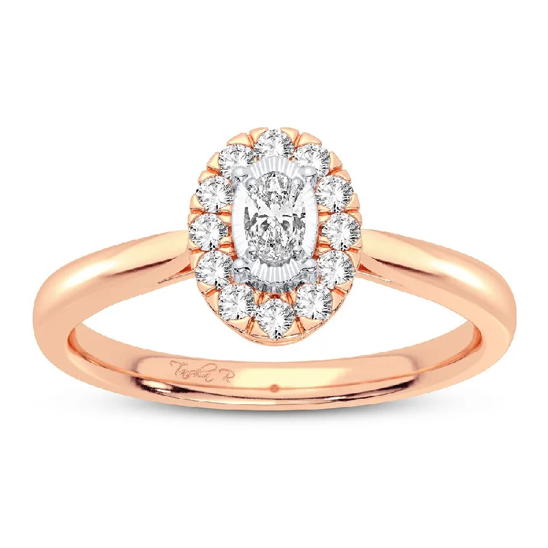 Modern twist engagement rings for women -14K 0.25CT Diamond Ring