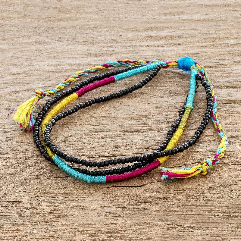 Trendy bracelets for women -Alegria Adjustable Multicolored Beaded Wristband Bracelet