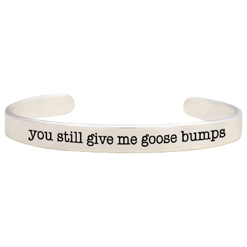 Gold bracelets for women -Give Me Goosebumps Pewter Cuff Bracelet