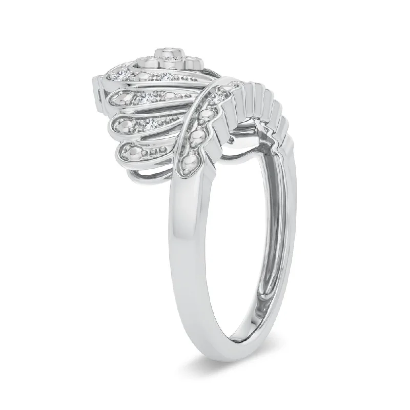 Engagement rings with lab-created diamonds for women -10K 0.10CT Diamond  Fashion Ring