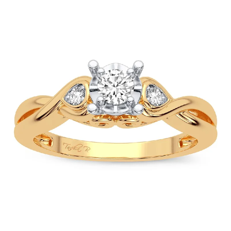 Engagement rings with ethical diamonds for women -14K 0.19CT Diamond Ring