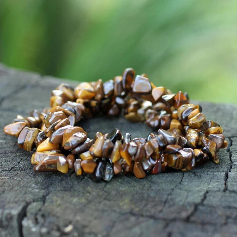 Double bracelet for women -Wonders Tiger's Eye Beaded Bracelet