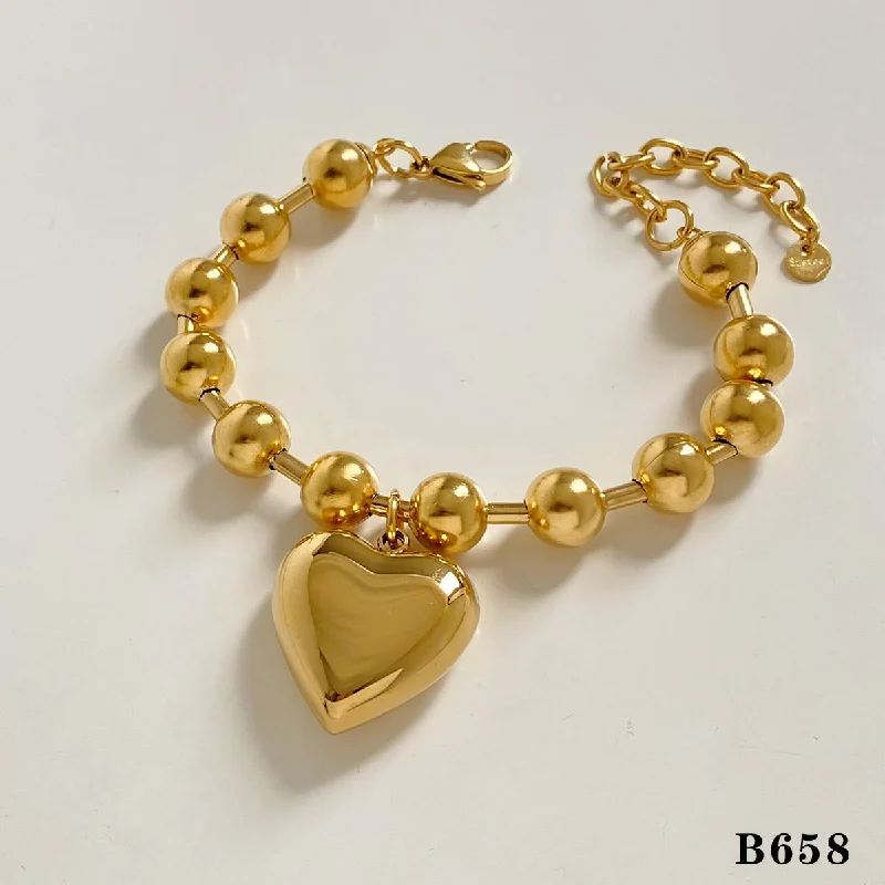 Gold Bracelet Heart B658