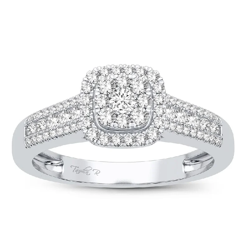 Unique vintage-style engagement rings for women -14K 0.45CT Diamond Ring