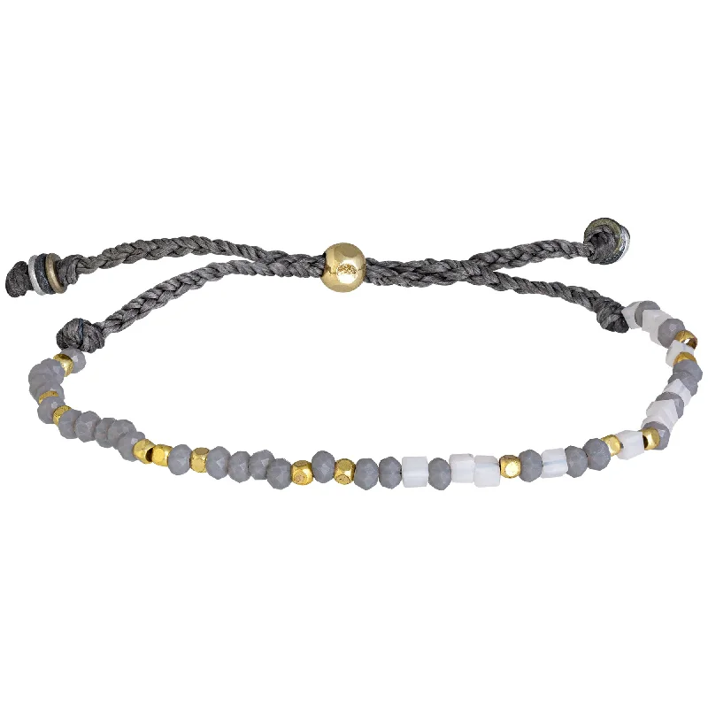 Bohemian bracelets for women -Gray Woven Beaded Bracelet