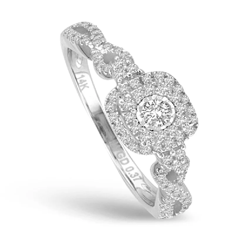 White gold engagement rings for women -14K 0.37CT Diamond RING