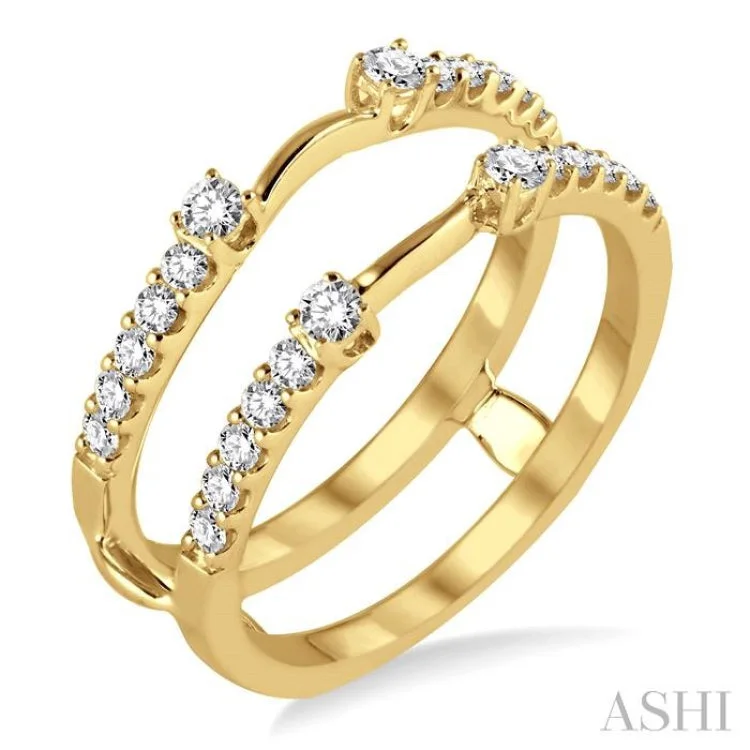 Diamond engagement rings for women -1/2 Ctw Round Cut Diamond Insert Ring in 14K Yellow Gold