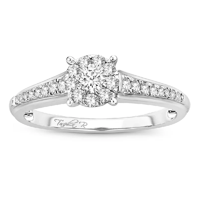 Engagement rings with black diamonds for women -14K 0.37Ct Diamond Ring