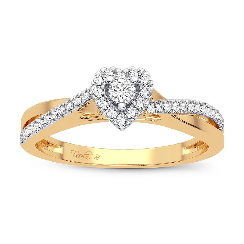 Engagement rings with sparkling diamonds for women -14K 0.20CT Diamond Ring