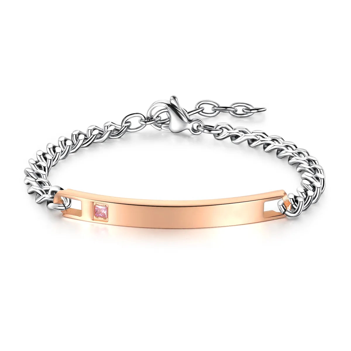 Gold bracelets for women -Titanium&stainless Steel Fashion Geometric Bracelet  (glossy Rose Alloy Female Models) Nhop3076-glossy-rose-alloy-female-models