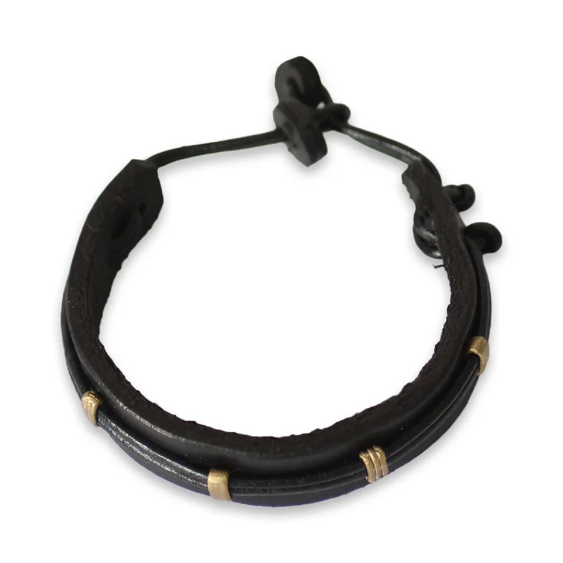 Minimalist bracelets for women -Men's Stand Alone in Black Bracelet