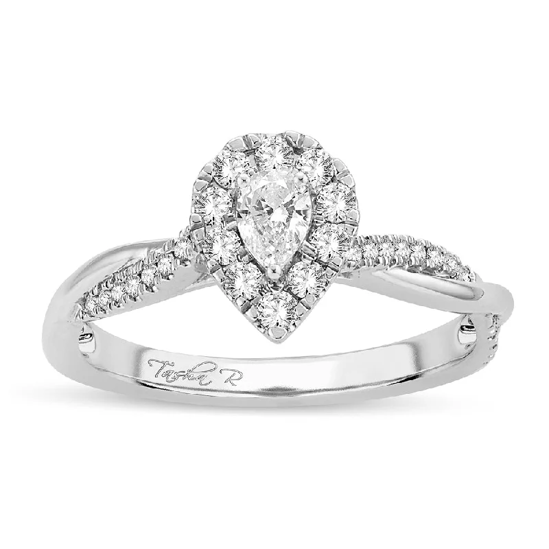 Engagement rings with milgrain details for women -14K 0.50CT Diamond RING