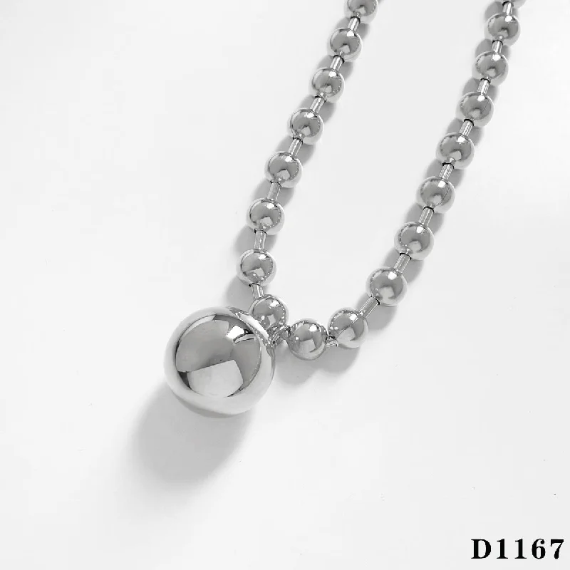 Silver Necklace Ball D1167