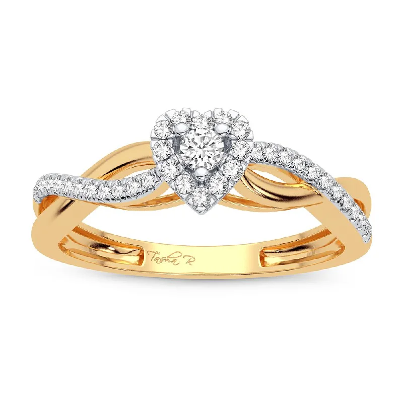 Pear-shaped engagement rings for women -14K 0.20CT Diamond Ring