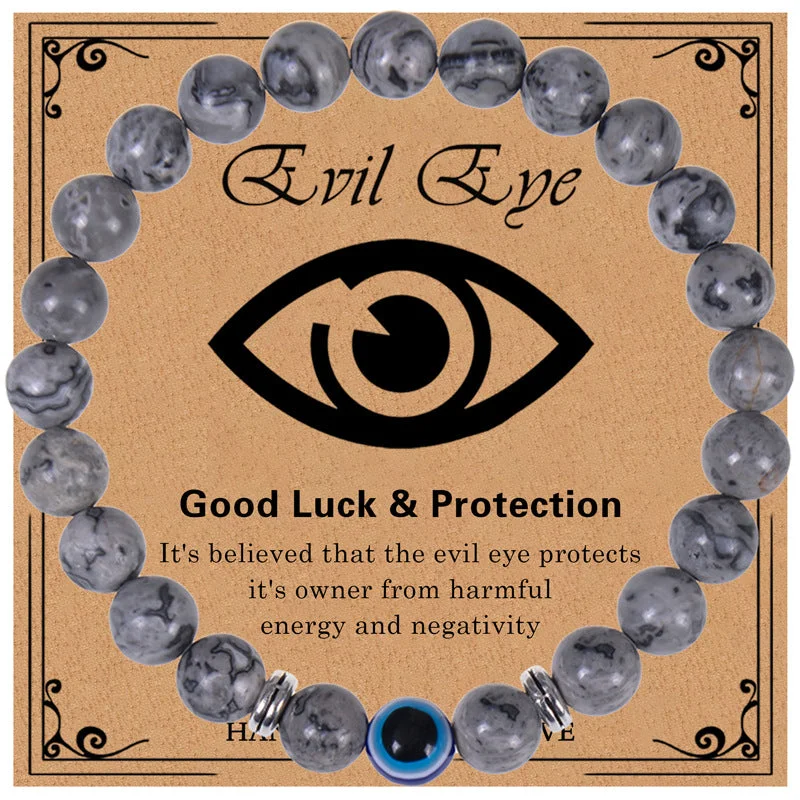 Map stone-Evil Eye Bracelet