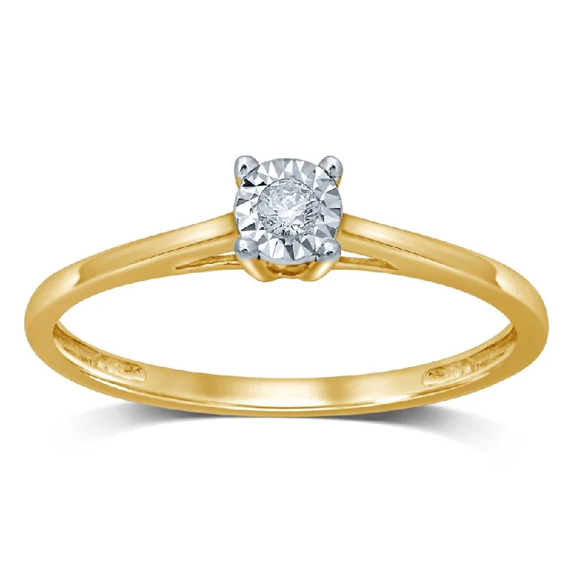 Diamond solitaire engagement rings for women -14K 0.05CT Diamond RING