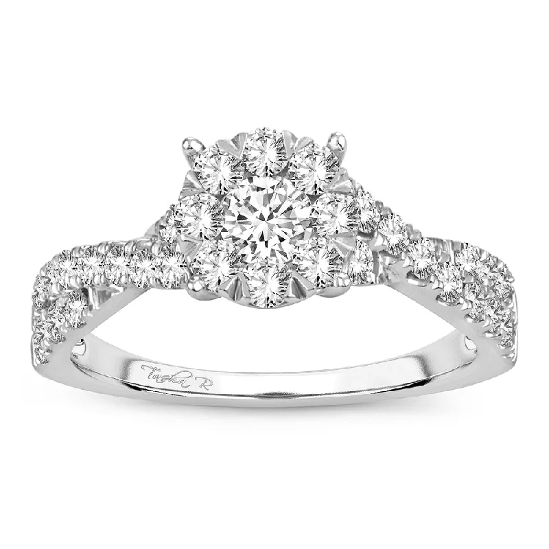 Engagement rings with rose diamonds for women -14K 1.00CT Diamond ring