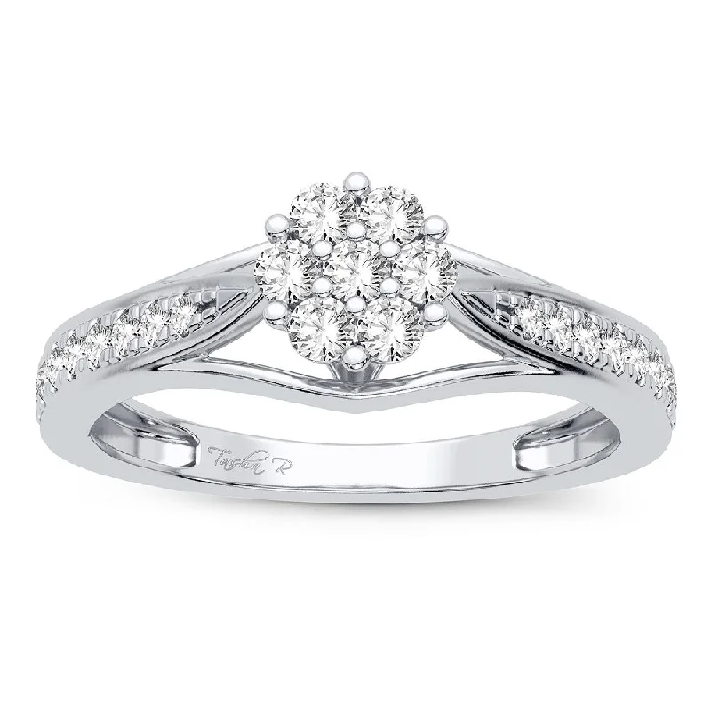 Platinum engagement rings for women -14K 0.25CT Diamond Ring