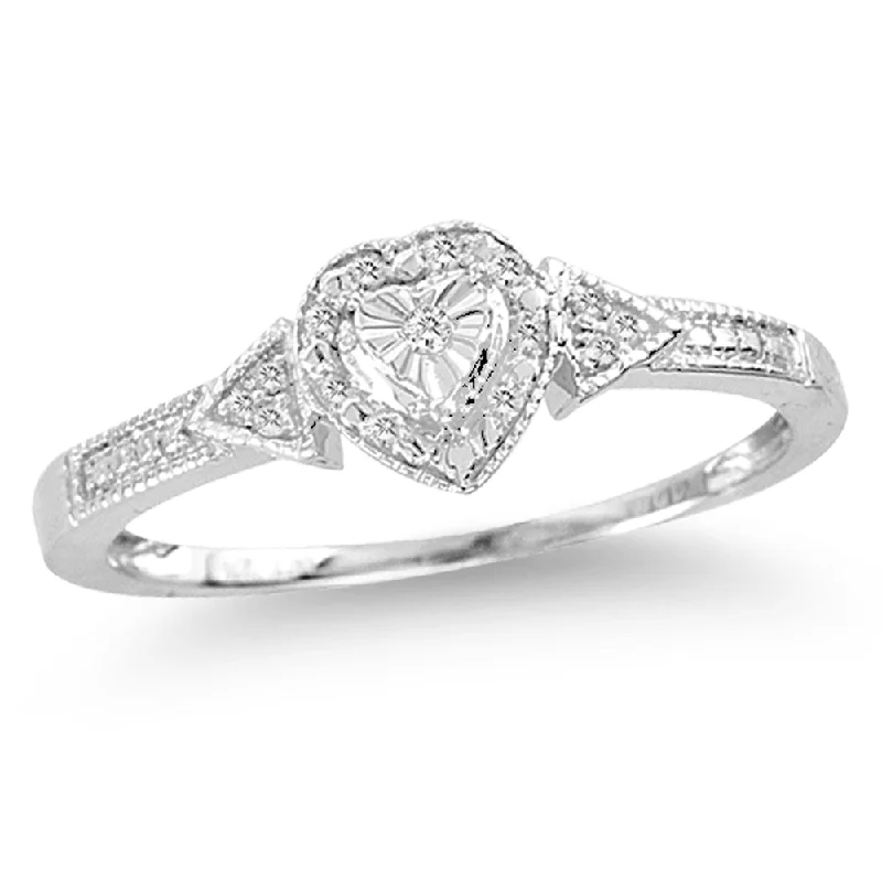 Custom-made engagement rings for women -10K  0.04CT  Diamond  RING.