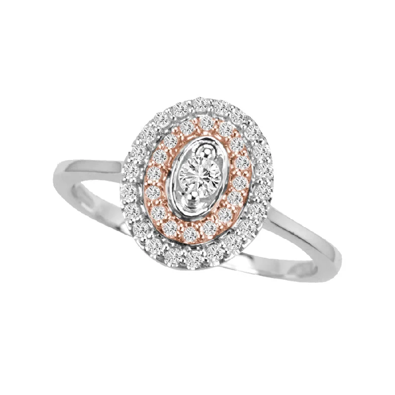 Rose gold engagement rings for women -14K 0.27CT Diamond RING