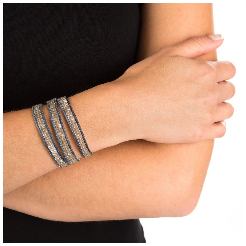 Thick bracelets for women -Sasa Shine On 3x Wrap Bracelet