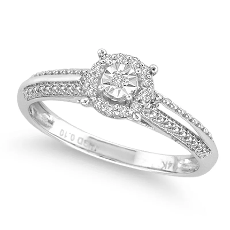 Luxury engagement rings for women -14K 0.10CT Diamond RING