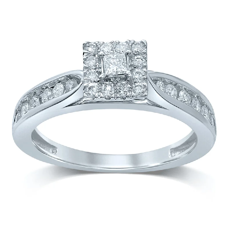 Unique vintage-style engagement rings for women -14K 0.50CT Diamond RING