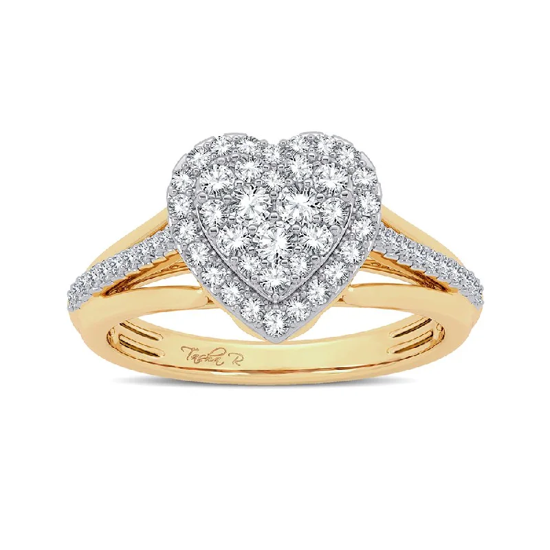 Engagement rings with white diamonds for women -14K 0.50CT Diamond Ring